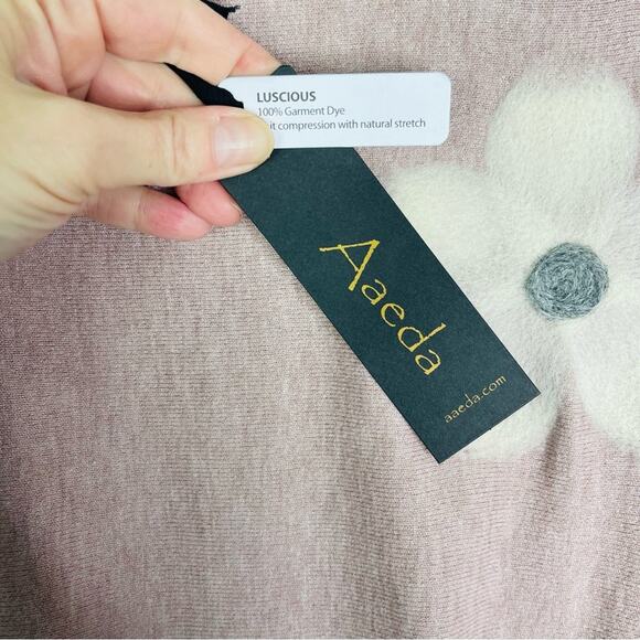 NEW Aedan pink white floral boho cottagecore sweater 2X - Picture 6 of 8